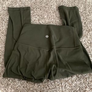 Olive colored. Lululemon quarter length leggings.